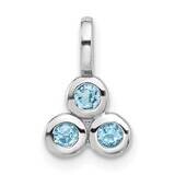 Light Swiss Blue Topaz Pendant Sterling Silver Rhodium-Plated QP5864BT, MPN: QP5864BT,