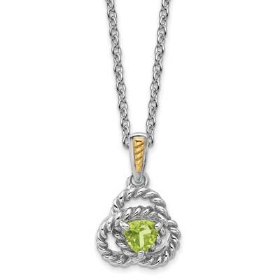 Shey Couture 14K Accent Peridot 18 Inch Necklace Sterling Silver Rhodium-Plated QTC1824, MPN: QTC18…