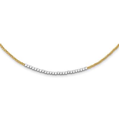 Diamond-Cut Beaded 18 Inch Necklace 14k Two-Tone Gold SF2987-18, MPN: SF2987-18,