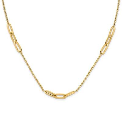 Diamond-Cut Fancy Link Rope Necklace 14k Polished Gold SF3021-20.25, MPN: SF3021-20.25,
