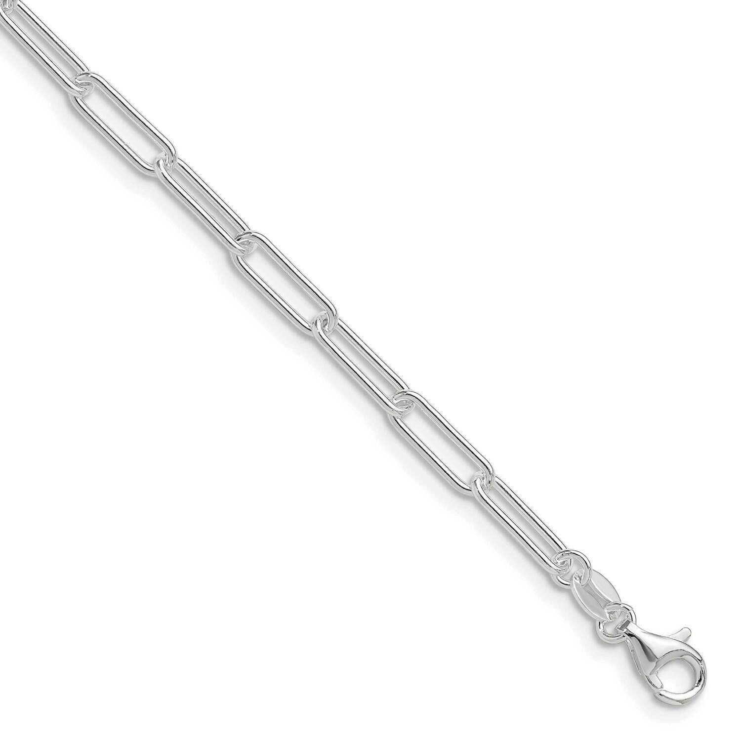 3.5mm Elongated Cable Chain 7 Inch Sterling Silver Polished QPCL100-7, MPN: QPCL100-7,