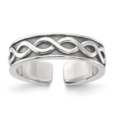 Antiqued Toe Ring Sterling Silver QR7463, MPN: QR7463,