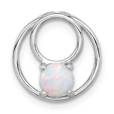 Created Opal Chain Slide Pendant Sterling Silver Rhodium-Plated QP5766, MPN: QP5766,