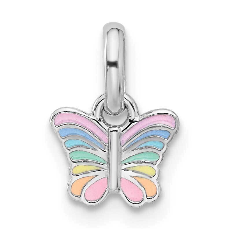 Children&#39;s Small Enamel Butterfly Pendant Sterling Silver Rhodium-Plated QP5859, MPN: QP5859,