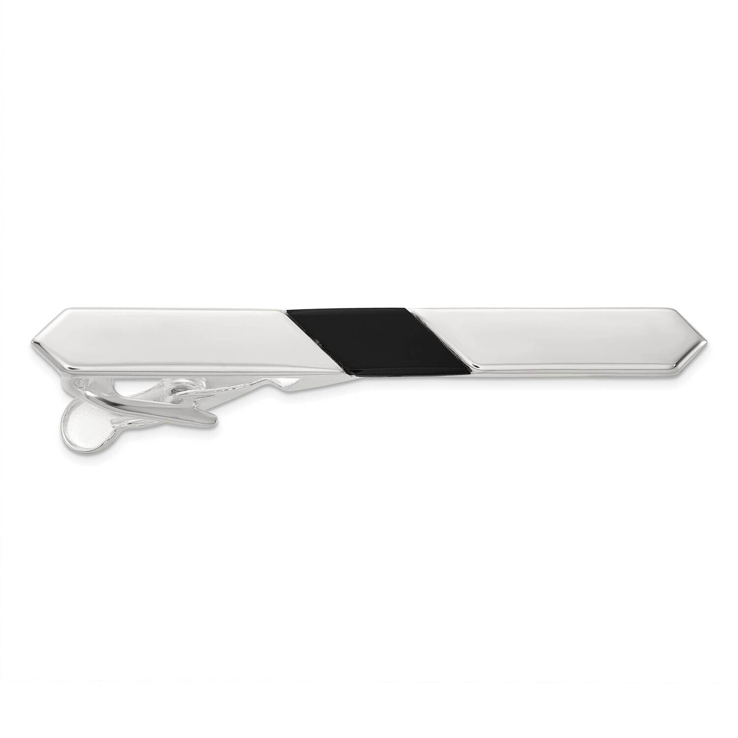 Onyx Tie Bar Sterling Silver Polished QQ659 by Men&#39;s Jewelry and Accessories, MPN: QQ659,