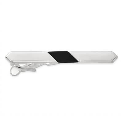Onyx Tie Bar Sterling Silver Polished QQ659 by Men&#39;s Jewelry and Accessories, MPN: QQ659,