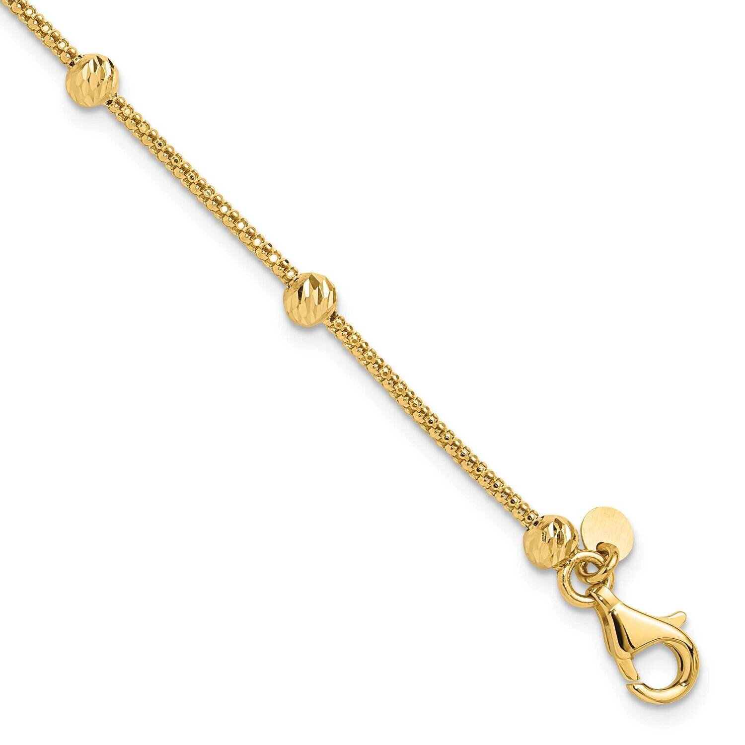 Diamond-Cut Beaded Bracelet 7.5 Inch 14k Polished Gold SF2977-7.5, MPN: SF2977-7.5, 196904100028
