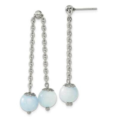 Chisel Polished Blue Quartz Moveable Dangle Post Earrings Stainless Steel SRE1611 by Chisel, MPN: S…