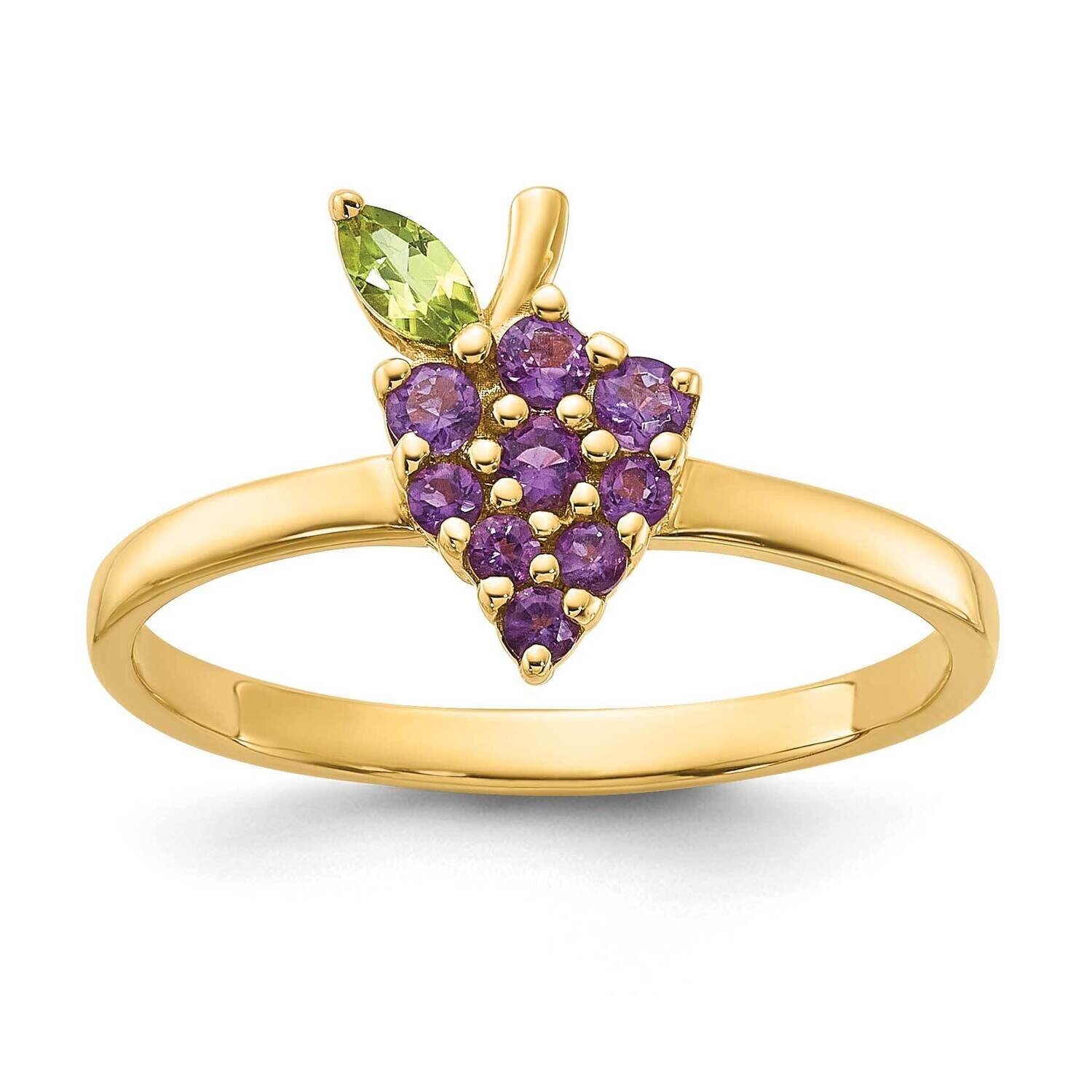 Amethyst Peridot Grape Ring 14k Gold SF3069R