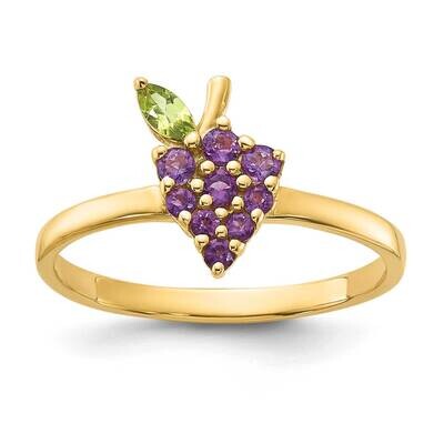 Amethyst Peridot Grape Ring 14k Gold SF3069R, MPN: SF3069R,
