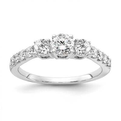 Diamond Si1/Si2 G H I 3-Stone Semi-Mount Engagement Ring 14k White Gold RM4228E-100-9WLG, MPN: RM42…
