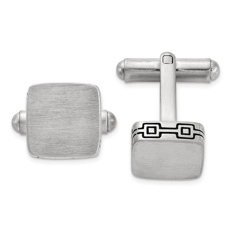 Chisel Brushed Black Oxidized Cuff Links Stainless Steel SRC429