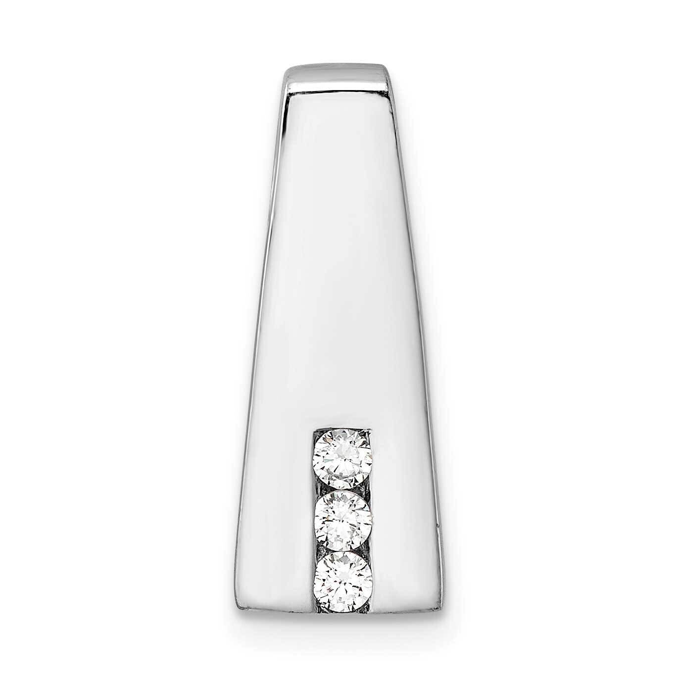 CZ Chain Slide Pendant Sterling Silver Rhodium-Plated QP5744, MPN: QP5744,