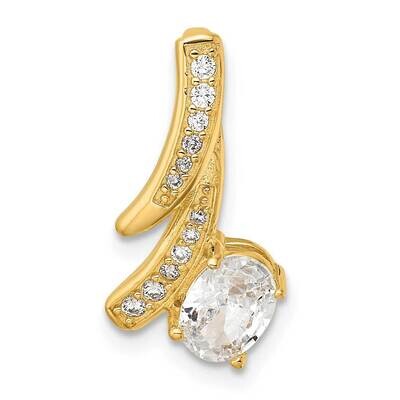 Gold-Plated Fancy CZ Chain Slide Pendant Sterling Silver QP5808, MPN: QP5808,