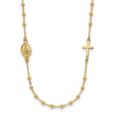 Miraculous Medal Cross Rosary Design Necklace 14k Polished Gold SF3057-16.5, MPN: SF3057-16.5, 1969…