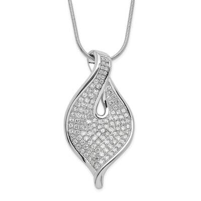 CZ 2 Inch Extension Necklace Sterling Silver Polished QMP472-18, MPN: QMP472-18, 883957017150