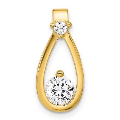 Gold-Tone CZ Teardrop Shape Chain Slide Sterling Silver QP5741GP, MPN: QP5741GP,