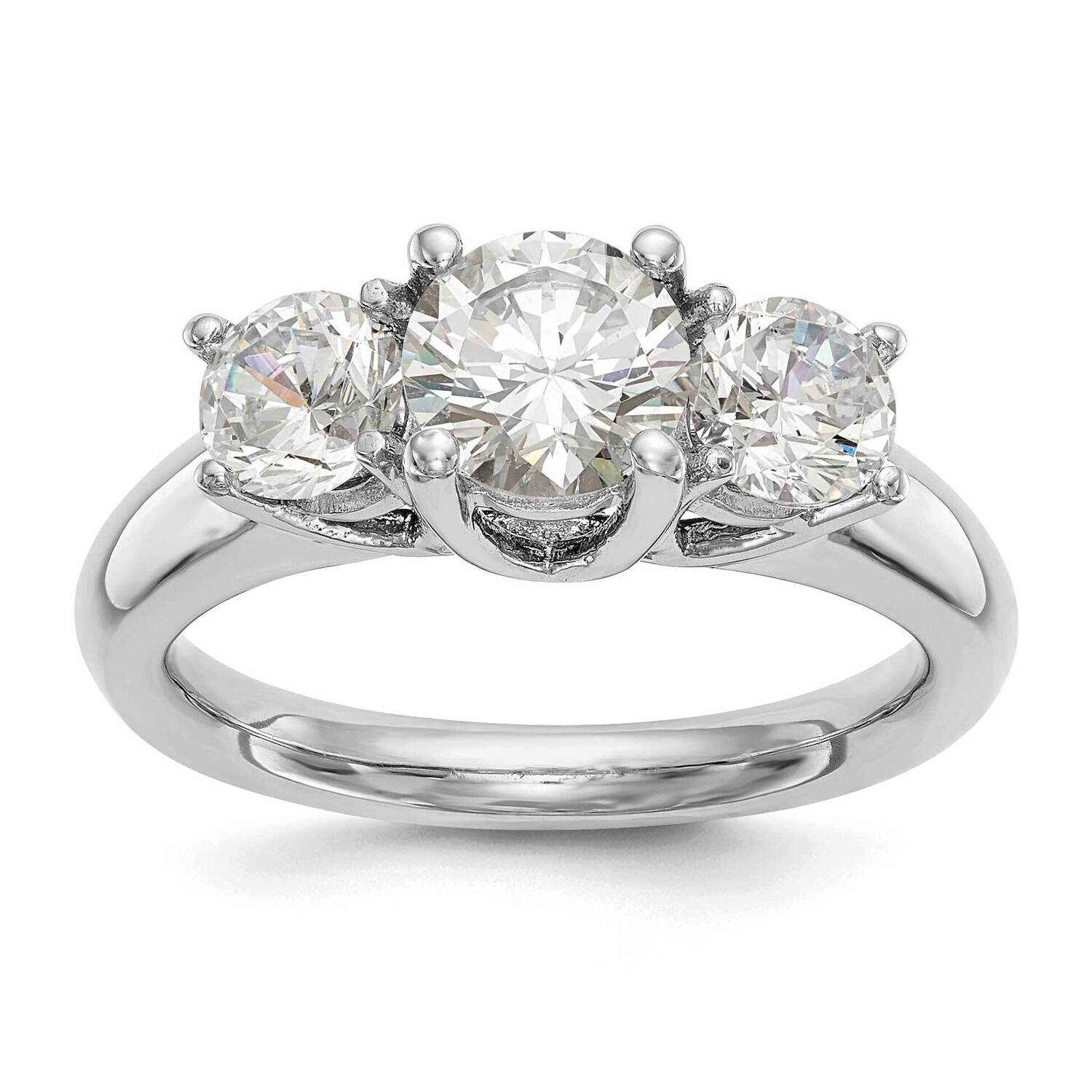Platinum 3-Stone Engagement Mounting RM2946E-075-PL