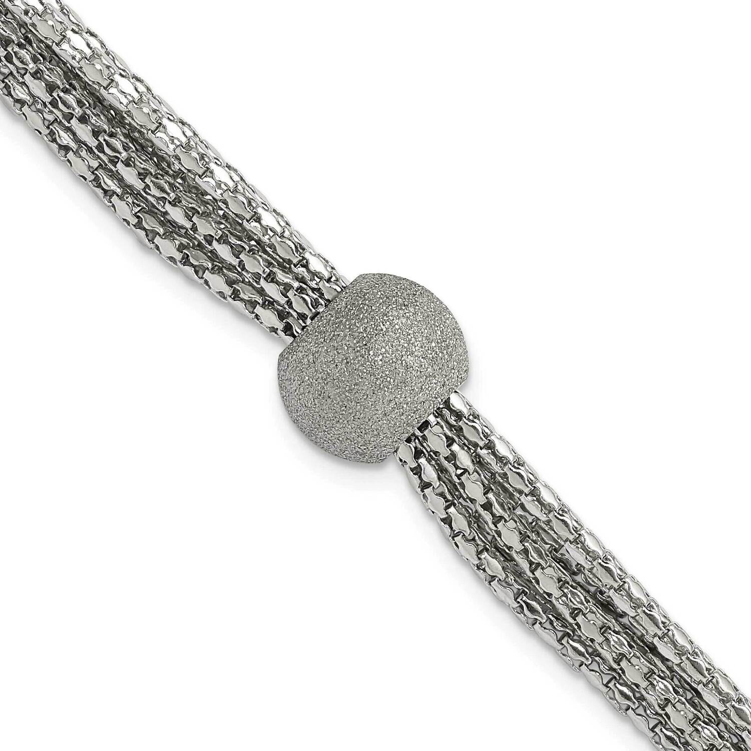 Polished MultistrLaser Cut Bead Bracelet 7.5 Inch Stainless Steel SRB1580-7.5 by Chisel, MPN: SRB15…