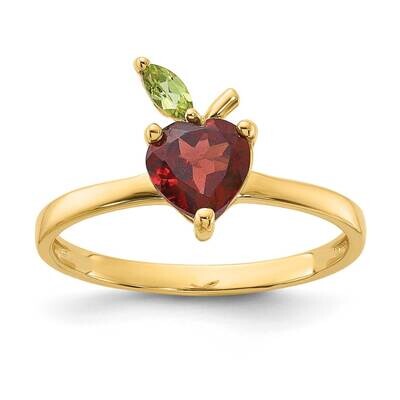 Garnet Peridot Apple Ring 14k Gold SF3071R, MPN: SF3071R,