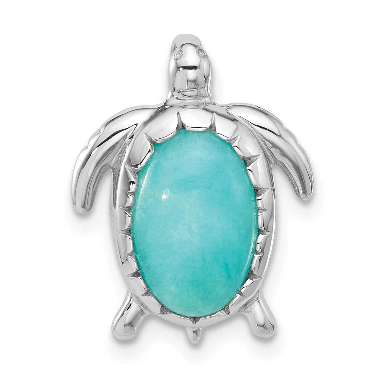 Amazonite Turtle Chain Slide Sterling Silver Rhodium-Plated QP5801, MPN: QP5801,