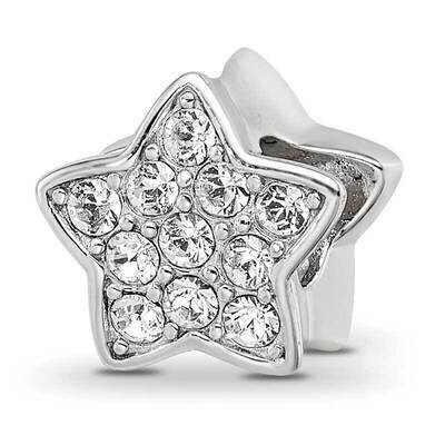 Reflections Rhod-Plated Crystals Star Bead Sterling Silver QRS4157, MPN: QRS4157,