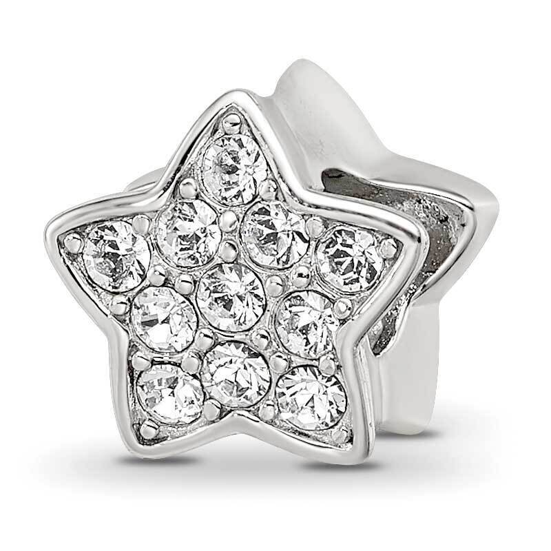 Reflections Rhod-Plated Crystals Star Bead Sterling Silver QRS4157