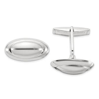 Long Oval Cuff Links Sterling Silver Polished QQ633 by Men&#39;s Jewelry and Accessories, MPN: QQ633,