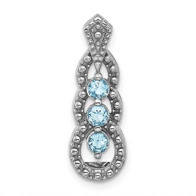 Light Swiss Blue Topaz Chain Slide Sterling Silver Rhodium-Plated QP5865BT, MPN: QP5865BT,