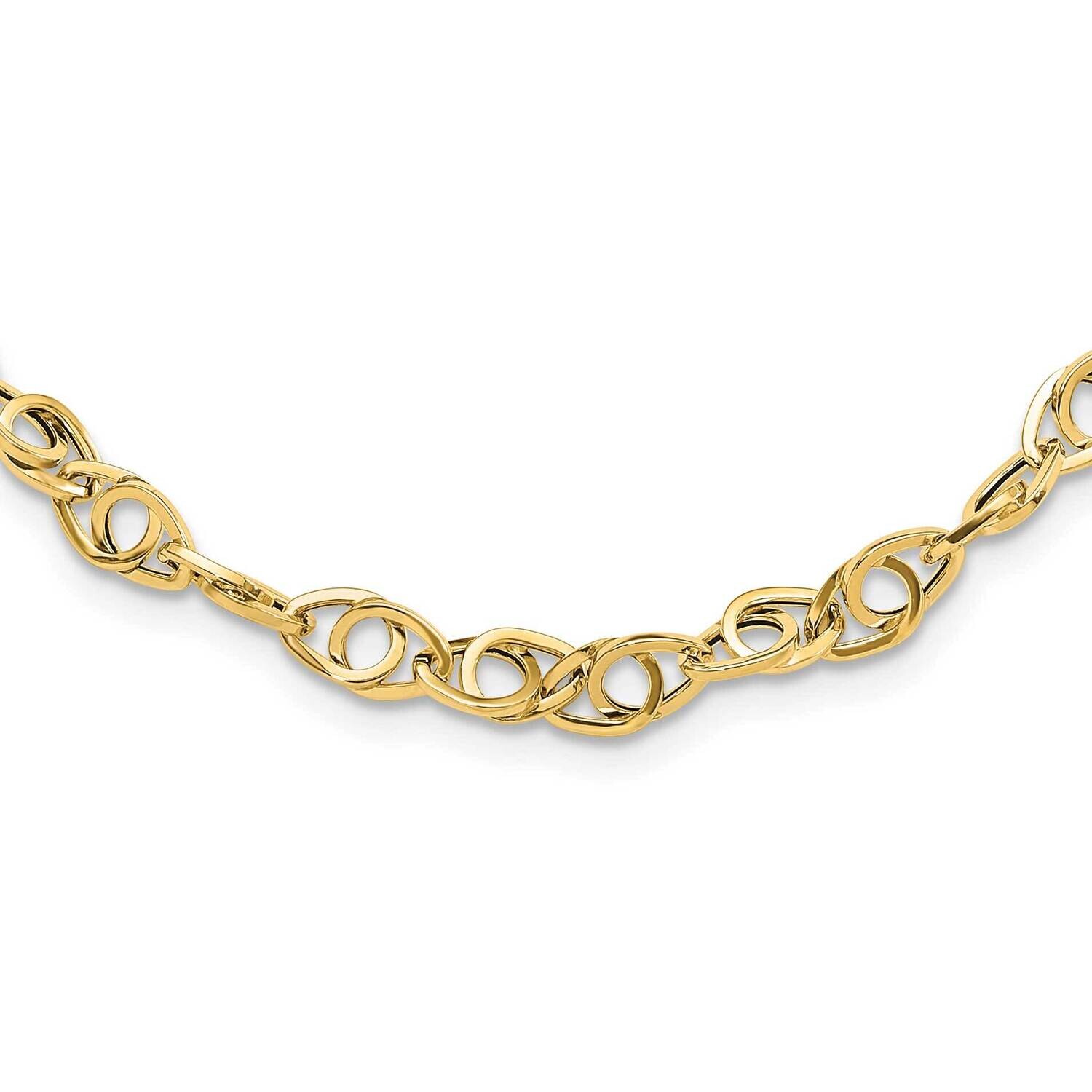Fancy Link 18.25Inch Necklace 14k Polished Gold SF3007-18.25