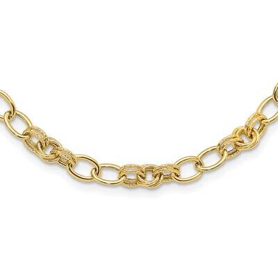 Textured Fancy Link Necklace 14k Polished Gold SF3016-18.5, MPN: SF3016-18.5,