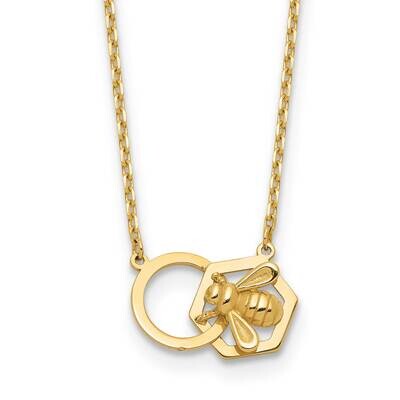 Bee Necklace 14k Polished Gold SF3051-17.5, MPN: SF3051-17.5, 196904100493