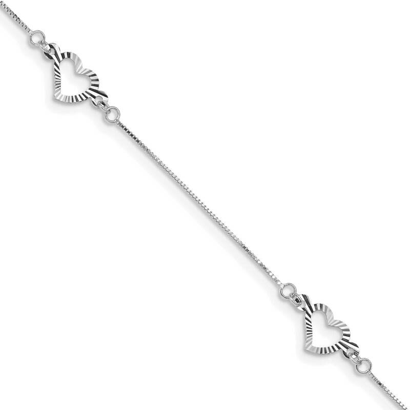 Fancy Heart Bracelet 7.25 Inch 14k White Gold SF1578W-7.25