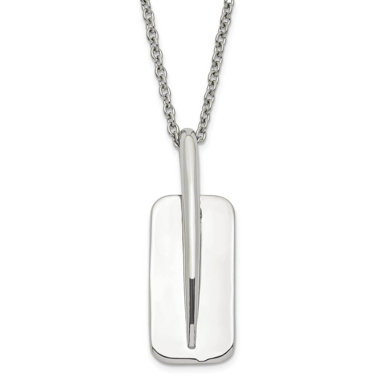Moveable Tag Necklace Stainless Steel SRN1317-18 by Chisel, MPN: SRN1317-18, 886774262567
