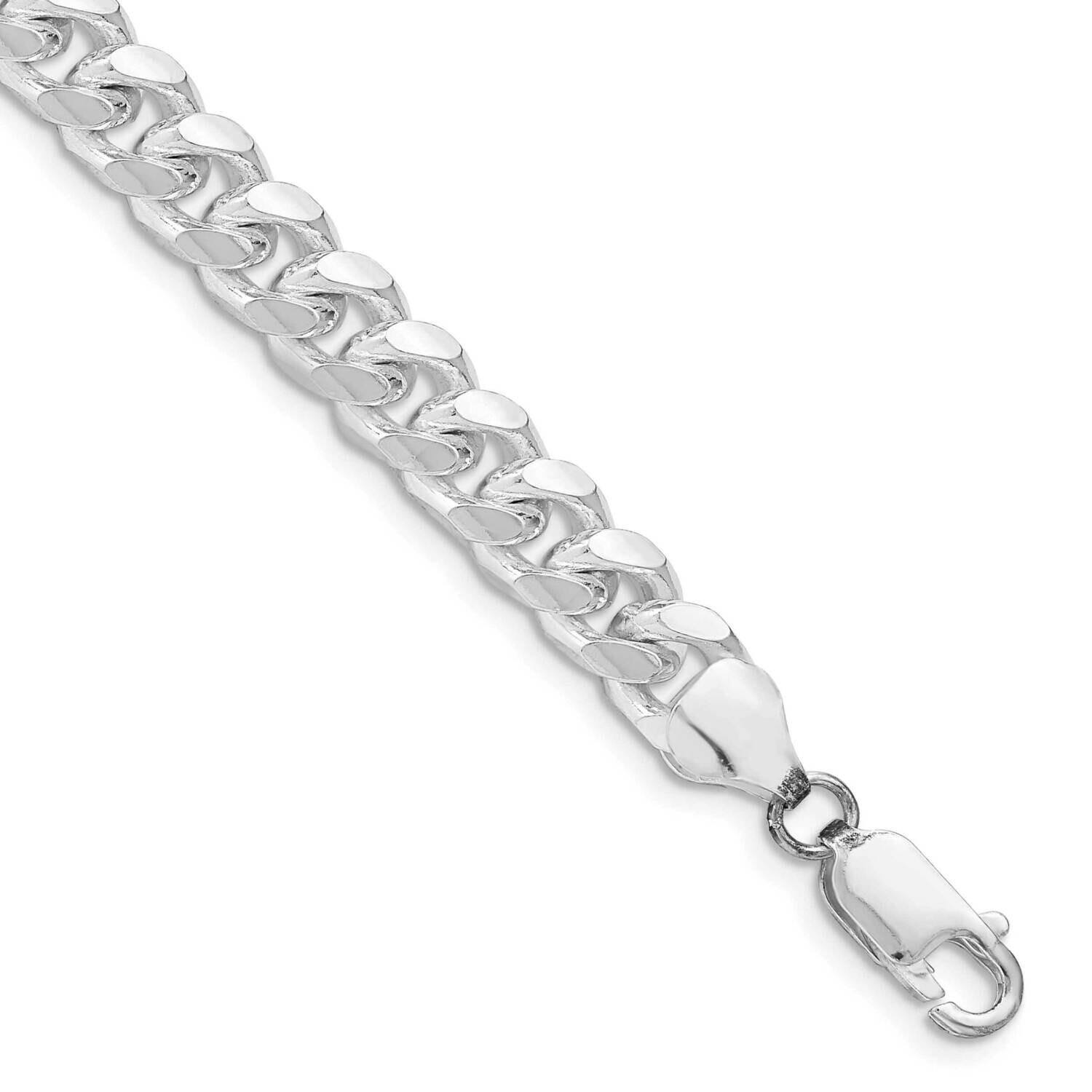 7.35mm Domed Side Diamond-Cut Curb Chain 8 Inch Sterling Silver Rhodium-Plated QRC220R-8, MPN: QRC2…