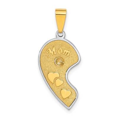 Yellow Ip-Plated Mom 1/2 Heart Mounting Pendant Stainless Steel QMP7, MPN: QMP7,