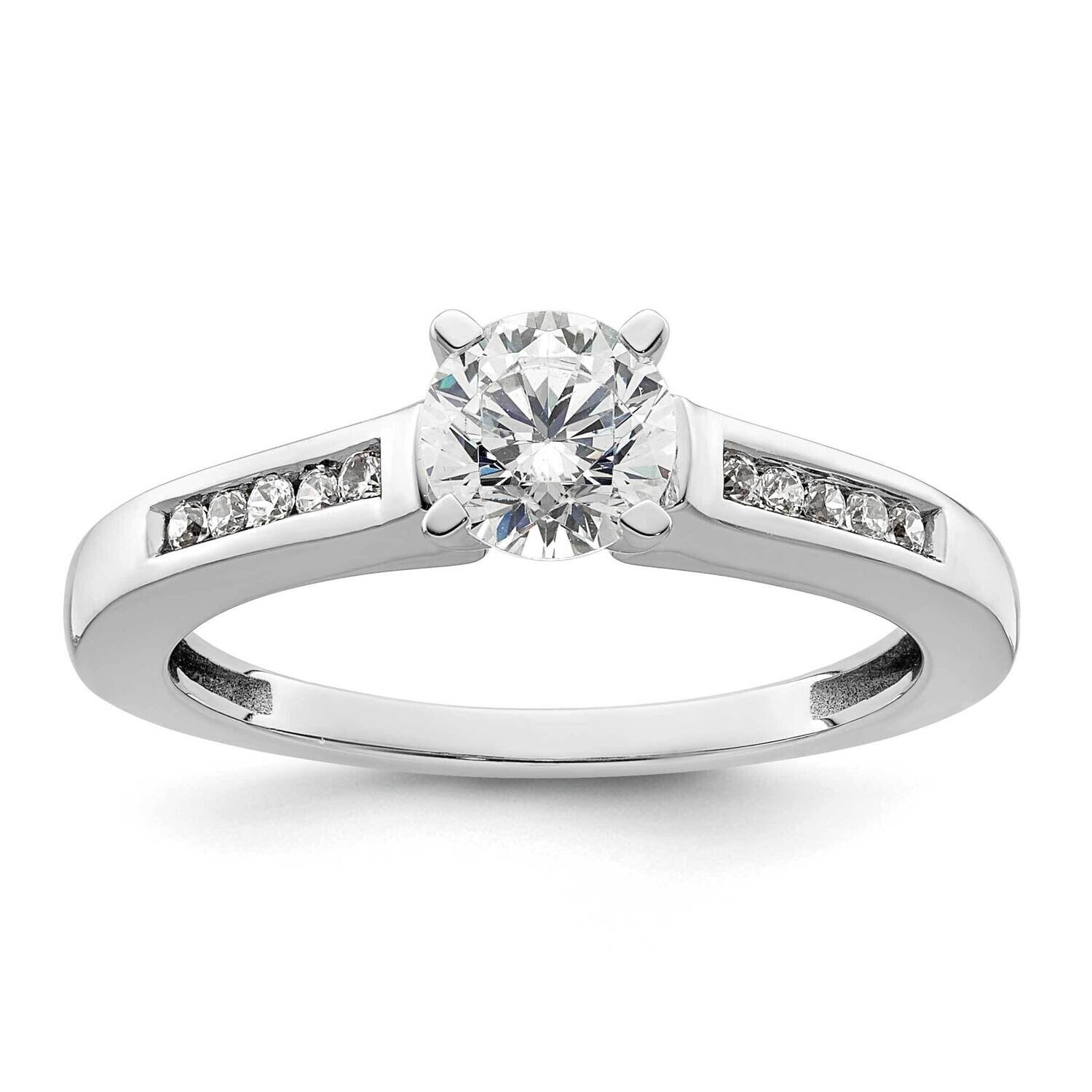 Diamond Si1/Si2 G H I Peg Set Semi-Mount Engagement Ring 14k White Gold RM2670E-010-7WLG, MPN: RM26…