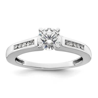 Diamond Si1/Si2 G H I Peg Set Semi-Mount Engagement Ring 14k White Gold RM2670E-010-7WLG, MPN: RM26…