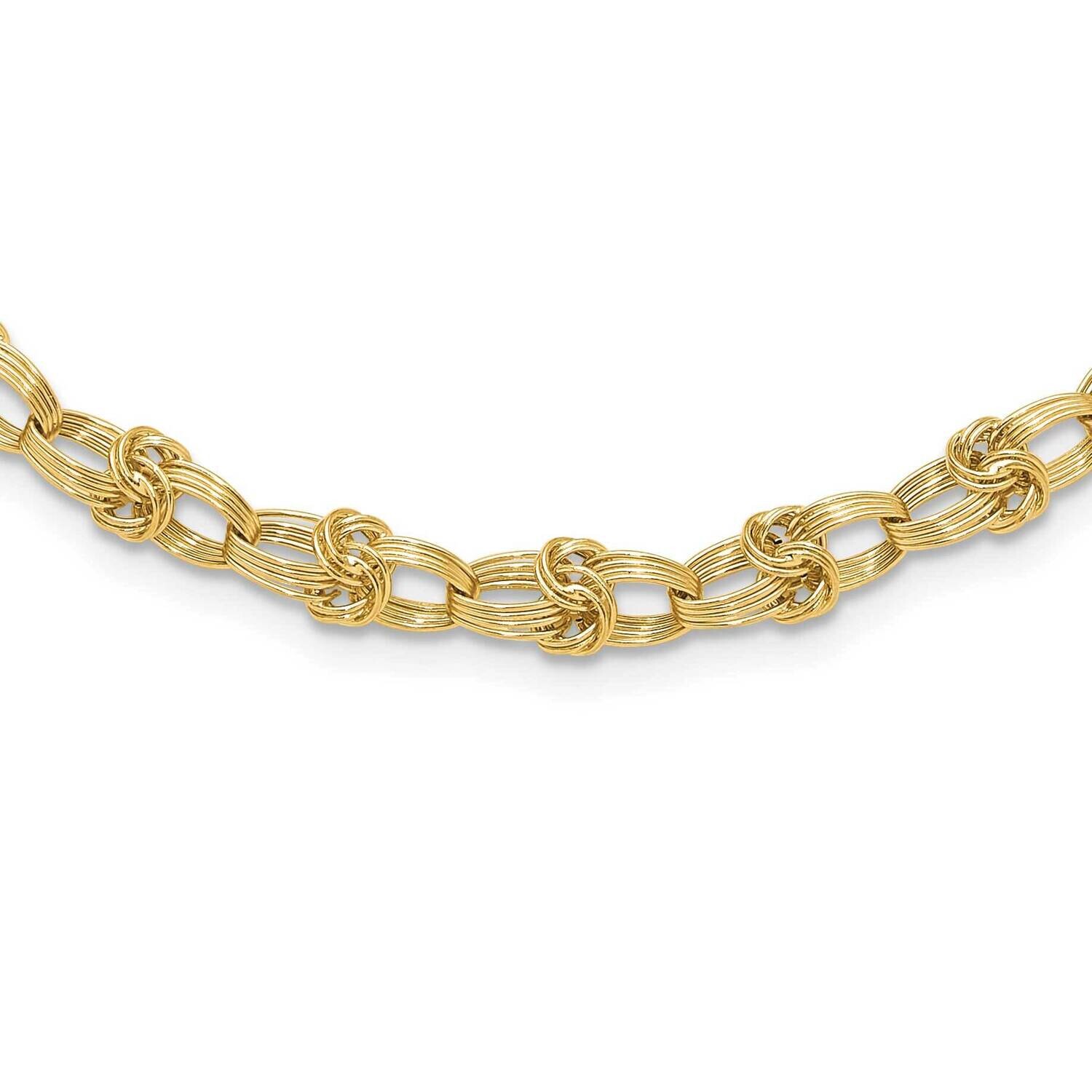 Fancy Knot Links Necklace 14k Polished Gold SF3002-18