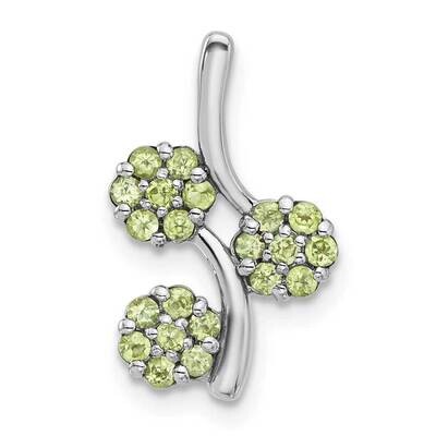 Peridot Flowers Chain Slide Sterling Silver Rhodium-Plated QP5866PE, MPN: QP5866PE,