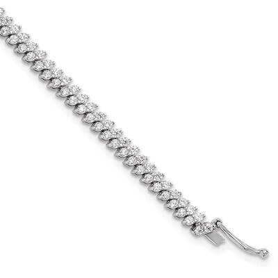 Sterling Shimmer CZ 174 Stone 7 Inch Bracelet Sterling Silver Rhodium-Plated QSH100-7, MPN: QSH100-…