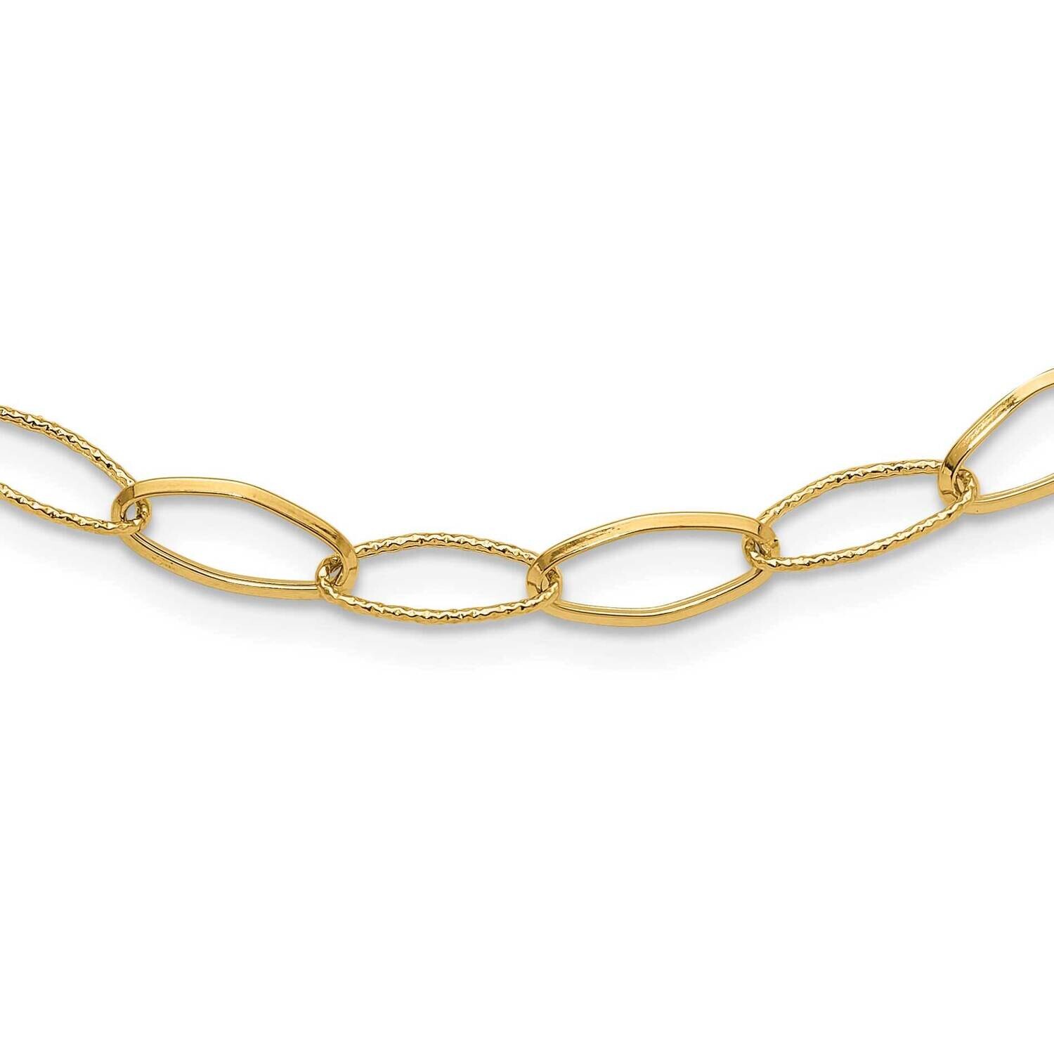 Textured Fancy Link Necklace 14k Polished Gold SF3019-31, MPN: SF3019-31,