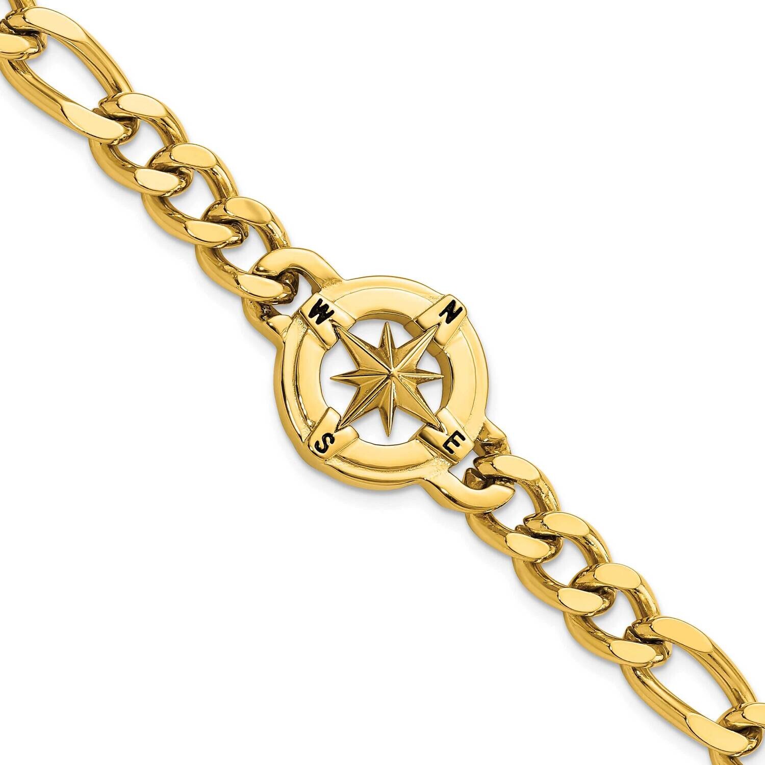 Chisel Polished Yellow Ip-Plated Compass 8.75 Inch Bracelet Stainless Steel SRB3075Y-8.75 by Chisel…