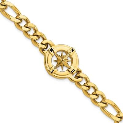 Chisel Polished Yellow Ip-Plated Compass 8.75 Inch Bracelet Stainless Steel SRB3075Y-8.75 by Chisel…