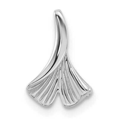 Floral Leaf Chain Slide 13.25 Inch Sterling Silver Rhodium-Plated QP5802, MPN: QP5802,