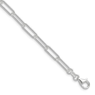 4.5mm Elongated Cable Chain 8 Inch Sterling Silver Polished QPCL120-8, MPN: QPCL120-8,
