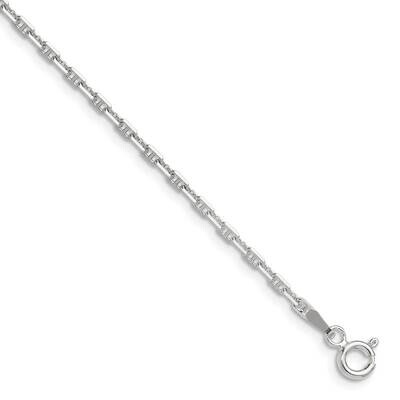 Diamond-Cut 2mm Marine Link Chain 10 Inch Sterling Silver Polished QMA060-10, MPN: QMA060-10,