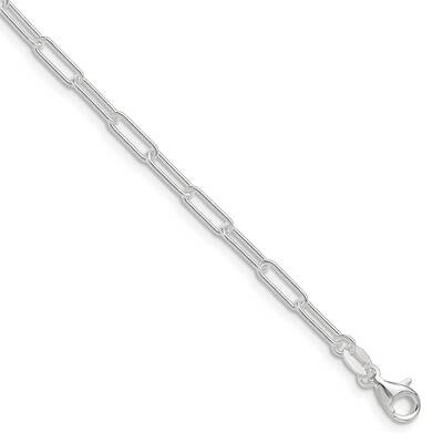 3mm Elongated Cable Chain 7 Inch Sterling Silver Polished QPCL080-7, MPN: QPCL080-7,