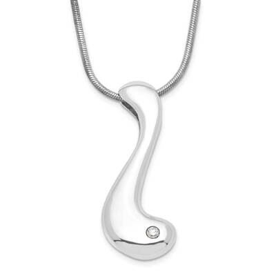 White Ice Polished .02Ct. Diamond 2 Inch Extension Necklace Sterling Silver QW265-18, MPN: QW265-18…