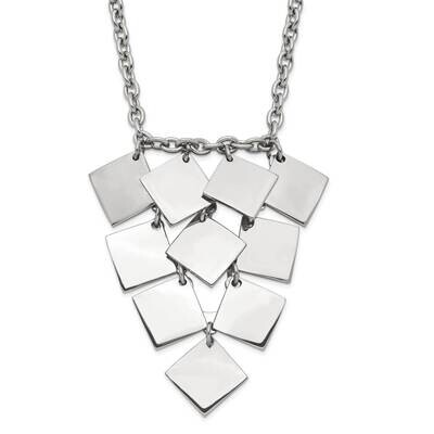 Polished Fancy Multi-Square Necklace Stainless Steel SRN1435-18.5 by Chisel, MPN: SRN1435-18.5, 883…